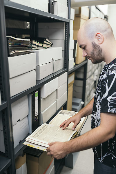 Archivbesuch, Pablo Lerma im NS-Dok, 2022